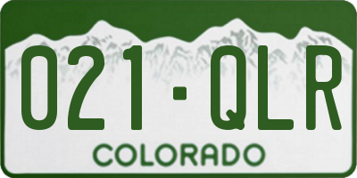 CO license plate 021QLR