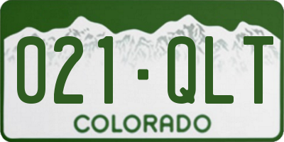 CO license plate 021QLT