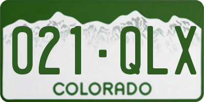 CO license plate 021QLX
