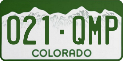 CO license plate 021QMP