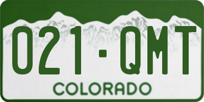 CO license plate 021QMT