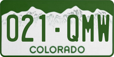 CO license plate 021QMW