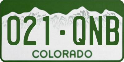 CO license plate 021QNB