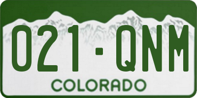 CO license plate 021QNM