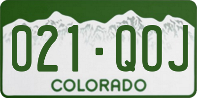 CO license plate 021QOJ