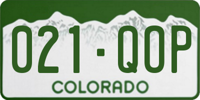 CO license plate 021QOP
