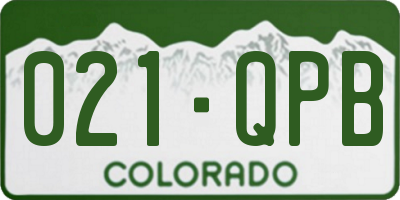 CO license plate 021QPB