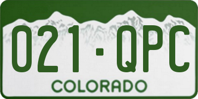 CO license plate 021QPC