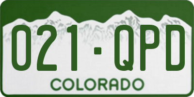 CO license plate 021QPD