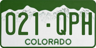 CO license plate 021QPH