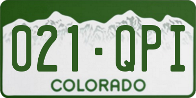 CO license plate 021QPI