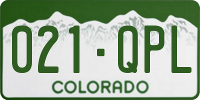 CO license plate 021QPL