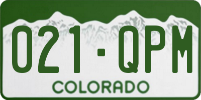 CO license plate 021QPM