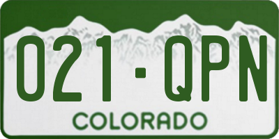 CO license plate 021QPN