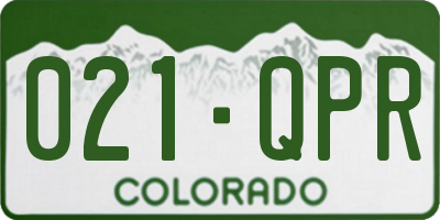 CO license plate 021QPR