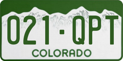 CO license plate 021QPT
