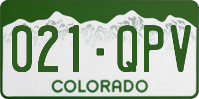CO license plate 021QPV