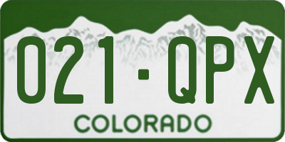 CO license plate 021QPX