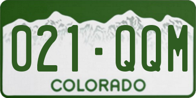 CO license plate 021QQM