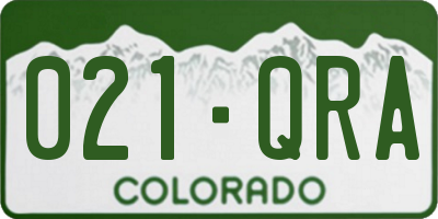 CO license plate 021QRA