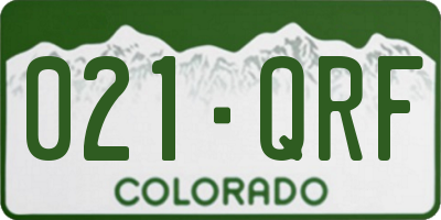 CO license plate 021QRF