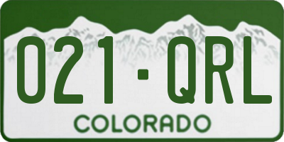 CO license plate 021QRL