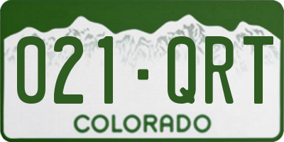 CO license plate 021QRT