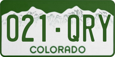 CO license plate 021QRY