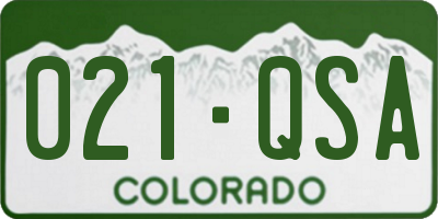 CO license plate 021QSA