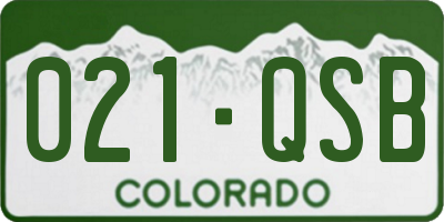CO license plate 021QSB