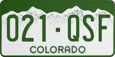 CO license plate 021QSF