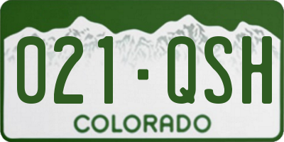 CO license plate 021QSH