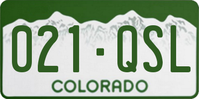 CO license plate 021QSL