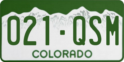 CO license plate 021QSM