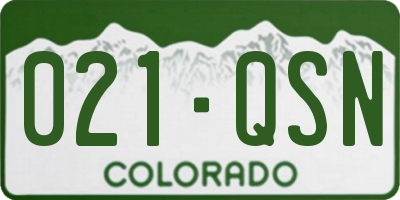 CO license plate 021QSN