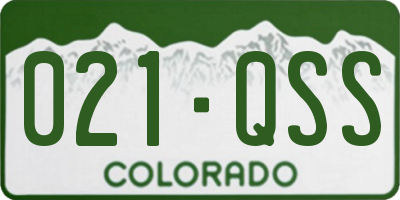 CO license plate 021QSS