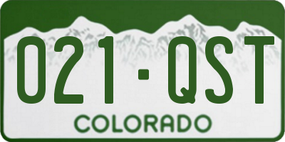 CO license plate 021QST