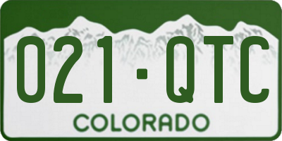 CO license plate 021QTC
