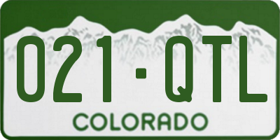 CO license plate 021QTL