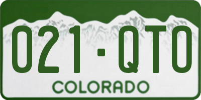 CO license plate 021QTO