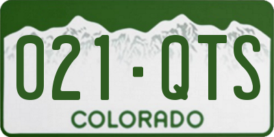 CO license plate 021QTS
