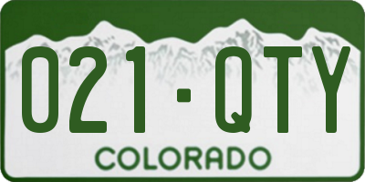 CO license plate 021QTY