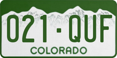 CO license plate 021QUF