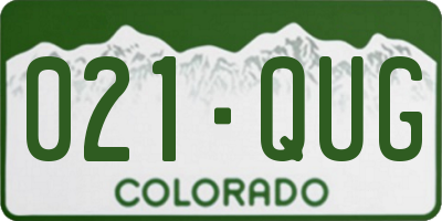 CO license plate 021QUG