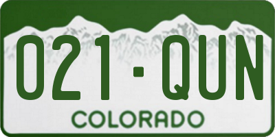 CO license plate 021QUN