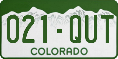 CO license plate 021QUT