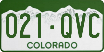CO license plate 021QVC
