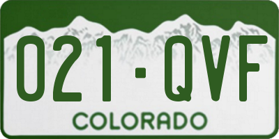 CO license plate 021QVF