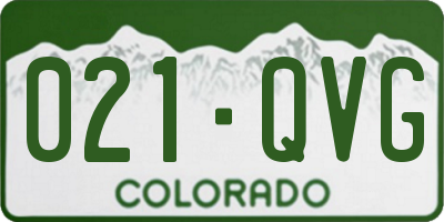 CO license plate 021QVG