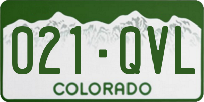 CO license plate 021QVL